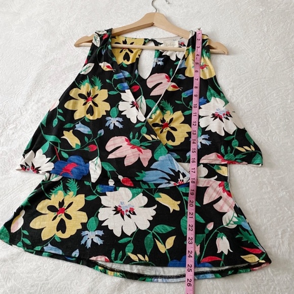 Anthropologie Deletta Floral Tied Side Tank Top - Picture 4 of 7